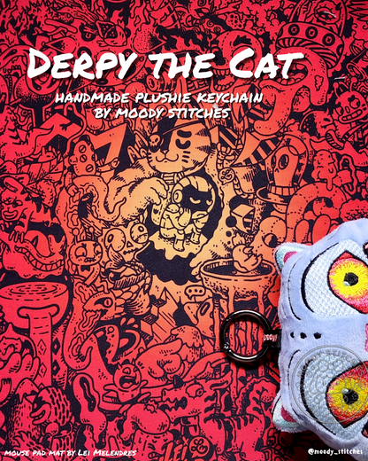 Silly Blue Tiger Handmade Plushie Keychain!