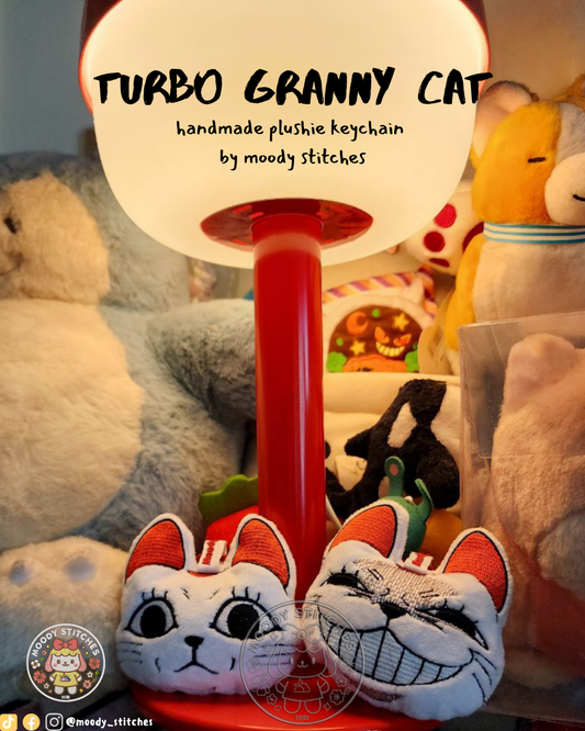 Granny Cat Plushie Keychain