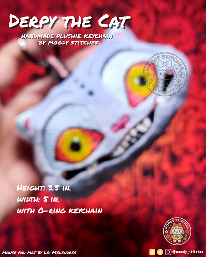 Silly Blue Tiger Handmade Plushie Keychain!