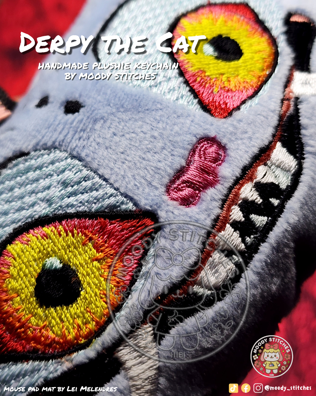 Silly Blue Tiger Handmade Plushie Keychain!